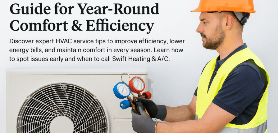 HVAC service technician performing seasonal maintenance on outdoor unit