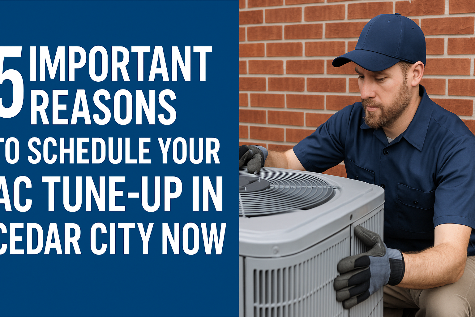 Technician performing AC tune-up Cedar City for Swift Heating & A/C