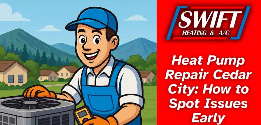 Technician performing heat pump repair Cedar City