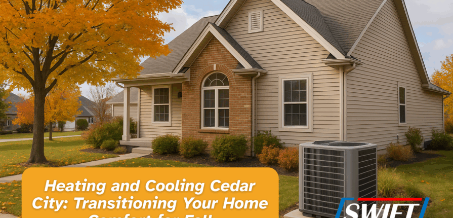 Heating and cooling Cedar City home with HVAC system prepared for fall