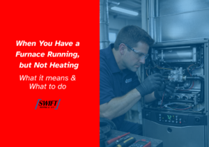 Visual for a blog post on what it means and what to do when your furnace is running, but not heating.
